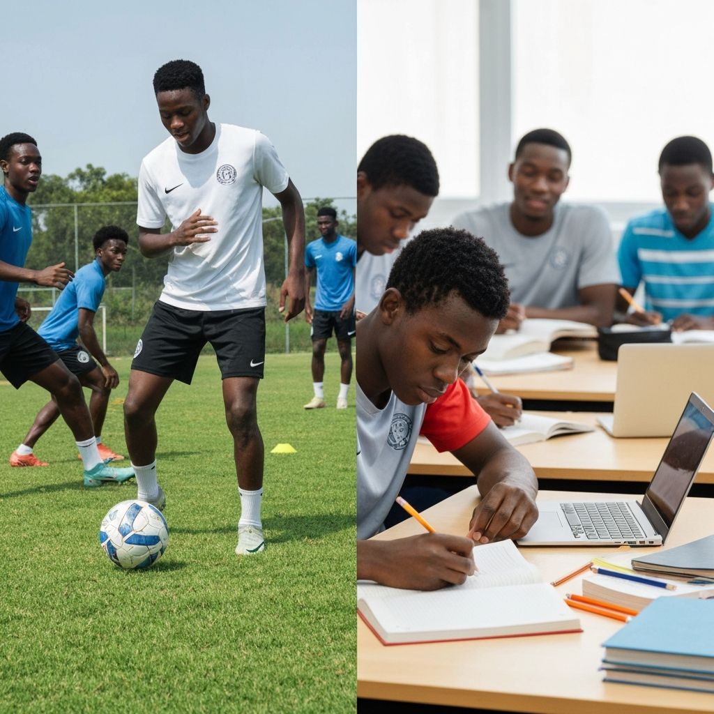 Students training and studying