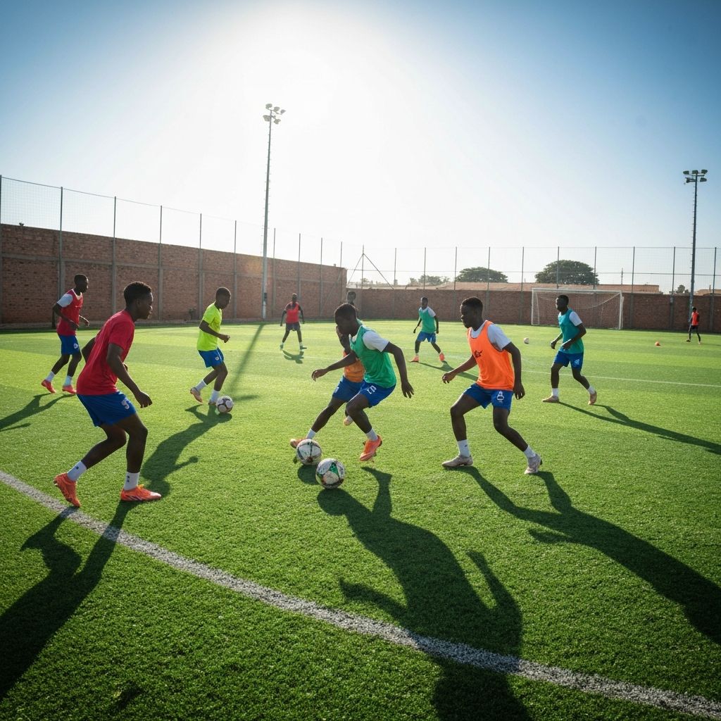 Young players training